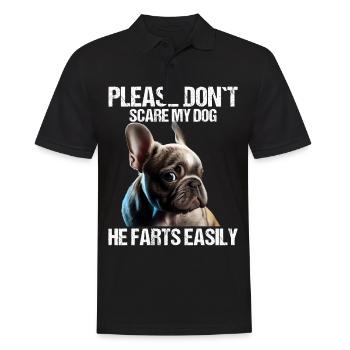 Please don't scare my dog French Bulldog - Men's Polo Shirt - black - Front - Kai (181cm)