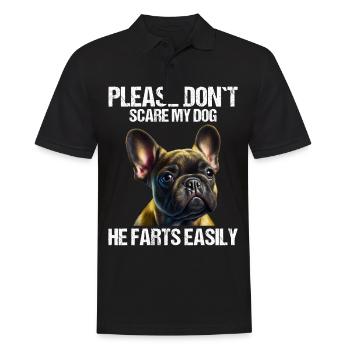 Please don't scare my dog French Bulldog - Men's Polo Shirt - black - Front - Kai (181cm)