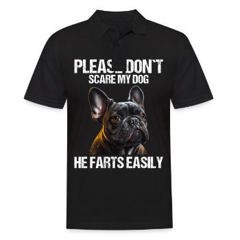 Please don't scare my dog French Bulldog - Men's Polo Shirt - black - Front - Kai (181cm)