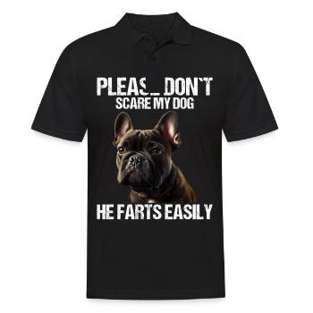 Please don't scare my dog French Bulldog - Men's Polo Shirt - black - Front - Kai (181cm)