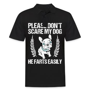Please don't scare my dog French Bulldog - Men's Polo Shirt - black - Front - Kai (181cm)