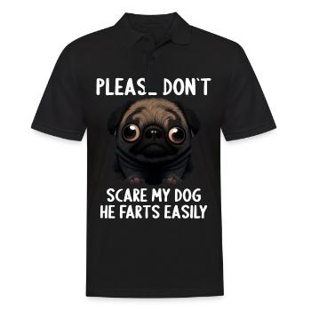 Please don't scare my dog Pug - Men's Polo Shirt - black - Front - Kai (181cm)