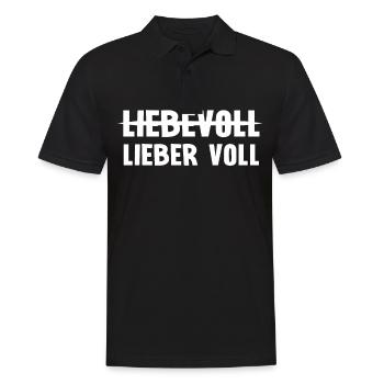 Liebevoll Lieber Voll Spruch Bier Feier Karneval - Männer Poloshirt - Schwarz - Vorne - Kai (181cm)
