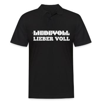 Liebevoll Lieber Voll Spruch Bier Feier Karneval - Männer Poloshirt - Schwarz - Vorne - Kai (181cm)