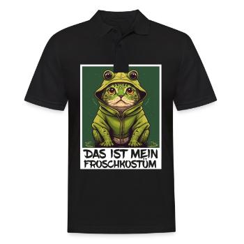 Katze Frosch Froschköstum Karneval Fasching - Männer Poloshirt - Schwarz - Vorne - Kai (181cm)