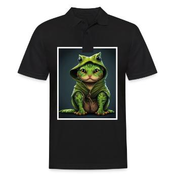 Cat Frog Frog Food Frog Carnival - Men's Polo Shirt - black - Front - Kai (181cm)