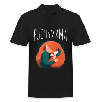 Fuchs Fuchsmama Fuchsliebe Natur Wald Mädchen - Männer Poloshirt - Schwarz - Vorne - Kai (181cm)