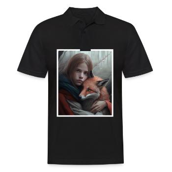 Fuchs Fuchsmama Fuchsliebe Natur Wald Mädchen - Männer Poloshirt - Schwarz - Vorne - Kai (181cm)