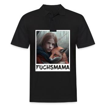 Fuchs Fuchsmama Fuchsliebe Natur Wald Mädchen - Männer Poloshirt - Schwarz - Vorne - Kai (181cm)