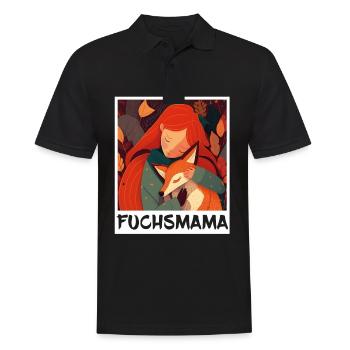 Fuchs Fuchsmama Fuchsliebe Natur Wald Mädchen - Männer Poloshirt - Schwarz - Vorne - Kai (181cm)