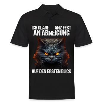 Katze Kätzchen Katzenhalter Katzen Sarkasmus - Männer Poloshirt - Schwarz - Vorne - Kai (181cm)