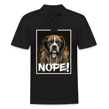 Chien Bulldog Nope Morning grouch collègue Sarcasme - Polo Homme - noir - Devant - Kai (181cm)