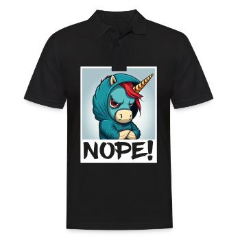 Nope morning grouch licorne collègue sarcasme - Polo Homme - noir - Devant - Kai (181cm)