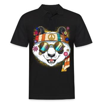 60s 70s Costume Groovy Hippie - Polo Homme - noir - Devant - Kai (181cm)