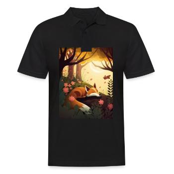 Fix und Foxi Fuchs Spruch Schlafshirt Kuscheln - Männer Poloshirt - Schwarz - Vorne - Kai (181cm)