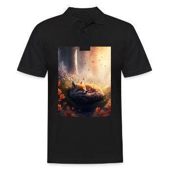 Fix und Foxi Fuchs Spruch Schlafshirt Kuscheln - Männer Poloshirt - Schwarz - Vorne - Kai (181cm)