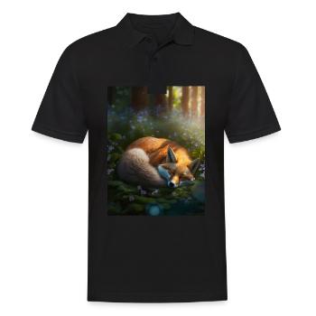 Fix und Foxi Fuchs Spruch Schlafshirt Kuscheln - Männer Poloshirt - Schwarz - Vorne - Kai (181cm)