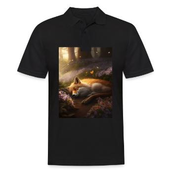 Fix und Foxi Fuchs Spruch Schlafshirt Kuscheln - Männer Poloshirt - Schwarz - Vorne - Kai (181cm)