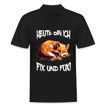 Fix und Foxi Fuchs Spruch Schlafshirt Kuscheln - Männer Poloshirt - Schwarz - Vorne - Kai (181cm)