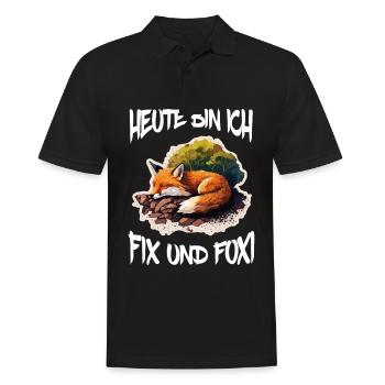 Fix und Foxi Fuchs Spruch Schlafshirt Kuscheln - Männer Poloshirt - Schwarz - Vorne - Kai (181cm)