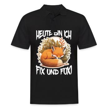 Fix und Foxi Fuchs Spruch Schlafshirt Kuscheln - Männer Poloshirt - Schwarz - Vorne - Kai (181cm)