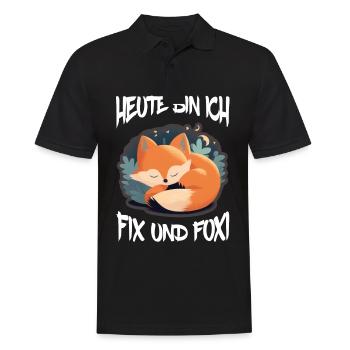 Fix und Foxi Fuchs Spruch Schlafshirt Kuscheln - Männer Poloshirt - Schwarz - Vorne - Kai (181cm)