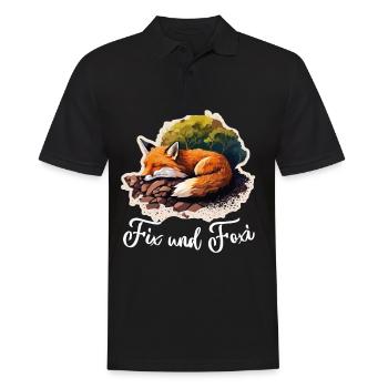 Fix und Foxi Fuchs Spruch Schlafshirt Kuscheln - Männer Poloshirt - Schwarz - Vorne - Kai (181cm)