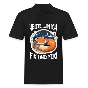Fix und Foxi Fuchs Spruch Schlafshirt Kuscheln - Männer Poloshirt - Schwarz - Vorne - Kai (181cm)