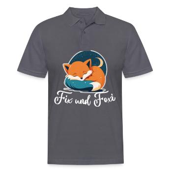 Fix und Foxi Fuchs Spruch Schlafshirt Kuscheln - Männer Poloshirt - Anthrazit - Vorne - Nico (186cm)