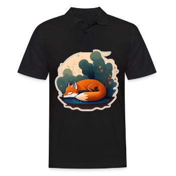 Fix und Foxi Fuchs Spruch Schlafshirt Kuscheln - Männer Poloshirt - Schwarz - Vorne - Kai (181cm)