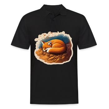 Fix und Foxi Fuchs Spruch Schlafshirt Kuscheln - Männer Poloshirt - Schwarz - Vorne - Kai (181cm)