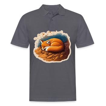 Fix und Foxi Fuchs Spruch Schlafshirt Kuscheln - Männer Poloshirt - Anthrazit - Vorne - Nico (186cm)