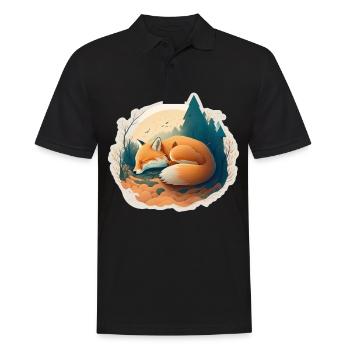 Fix und Foxi Fuchs Spruch Schlafshirt Kuscheln - Männer Poloshirt - Schwarz - Vorne - Kai (181cm)