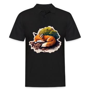 Fix und Foxi Fuchs Spruch Schlafshirt Kuscheln - Männer Poloshirt - Schwarz - Vorne - Kai (181cm)