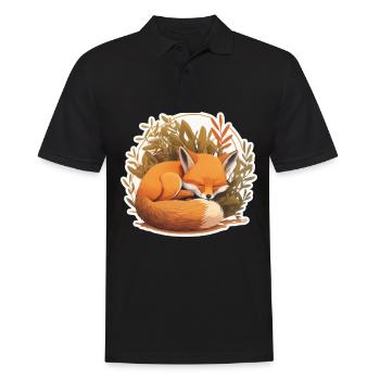 Fix und Foxi Fuchs Spruch Schlafshirt Kuscheln - Männer Poloshirt - Schwarz - Vorne - Kai (181cm)