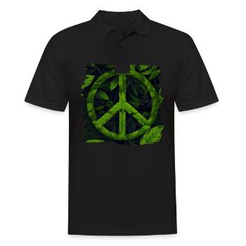 Hippie Festival Liebe Vintage Friedenszeichen - Männer Poloshirt - Schwarz - Vorne - Kai (181cm)