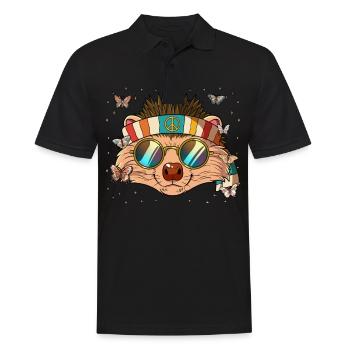 60s 70s Costume Groovy Hippie - Polo Homme - noir - Devant - Kai (181cm)
