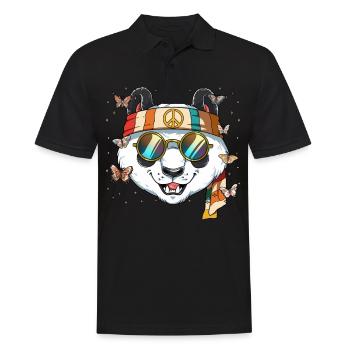 60s 70s Costume Groovy Hippie - Polo Homme - noir - Devant - Kai (181cm)