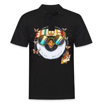 60s 70s Costume Groovy Hippie - Polo Homme - noir - Devant - Kai (181cm)