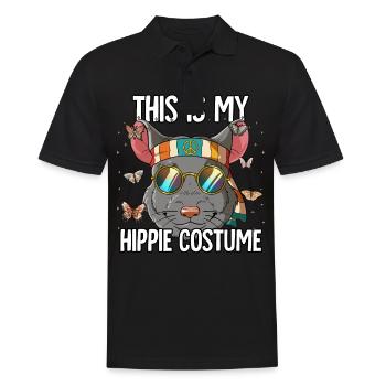 Costume des années 60 des années 70 Ceci est mon costume hippie - Polo Homme - noir - Devant - Kai (181cm)