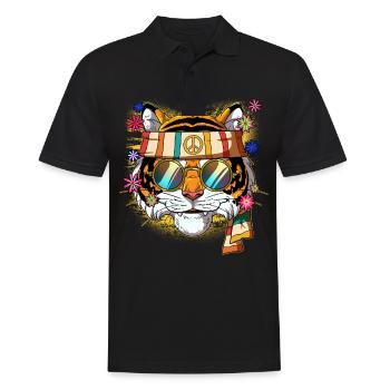 60s 70s Costume Groovy Hippie - Polo Homme - noir - Devant - Kai (181cm)