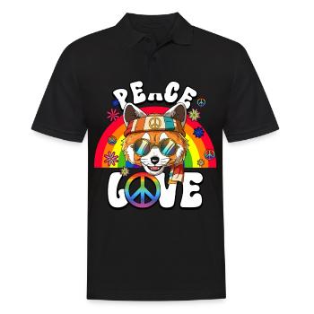 60s 70s Costume Peace Love Hippie - Polo Homme - noir - Devant - Kai (181cm)