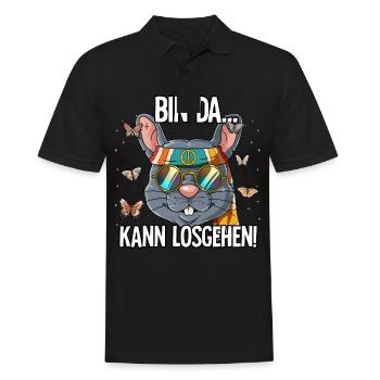 Bin Da Kann Losgehen Hippie Goa Rave - Männer Poloshirt - Schwarz - Vorne - Kai (181cm)