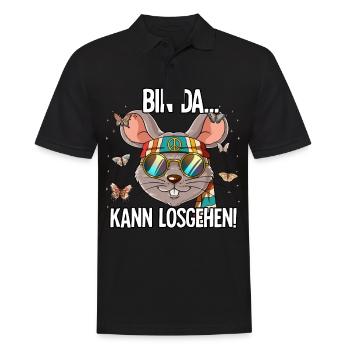Bin Da Kann Losgehen Hippie Goa Rave - Männer Poloshirt - Schwarz - Vorne - Kai (181cm)