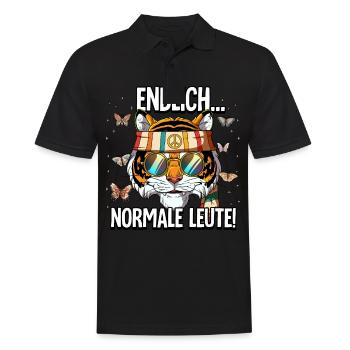 Endlich Normale Leute Hippie Goa Rave - Männer Poloshirt - Schwarz - Vorne - Kai (181cm)