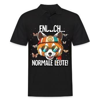 Endlich Normale Leute Hippie Goa Rave - Männer Poloshirt - Schwarz - Vorne - Kai (181cm)