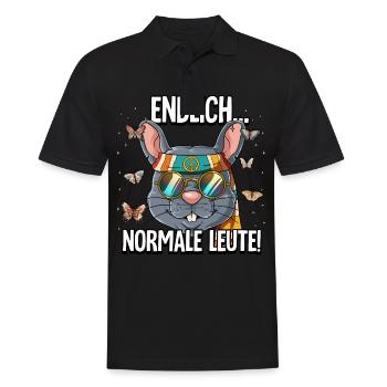 Endlich Normale Leute Hippie Goa Rave - Männer Poloshirt - Schwarz - Vorne - Kai (181cm)