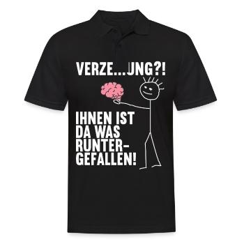 Dir ist da was runtergefallen Gehirn - Männer Poloshirt - Schwarz - Vorne - Kai (181cm)