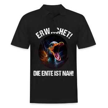 Erwachet Die Ente ist nah Duck Ente lustiges Enten - Männer Poloshirt - Schwarz - Vorne - Kai (181cm)