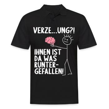 Dir ist da was runtergefallen Gehirn - Männer Poloshirt - Schwarz - Vorne - Kai (181cm)